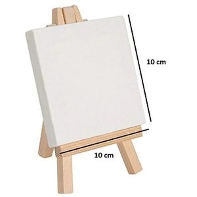 Deli Eascan Art Mini Display Easel with Canvas Board 10x10 cm Pack Of 1 image