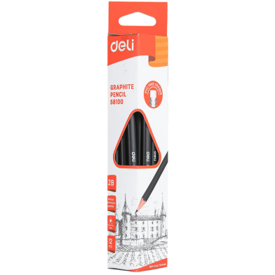 Deli Graphite Pencil 2B 12Pcs image