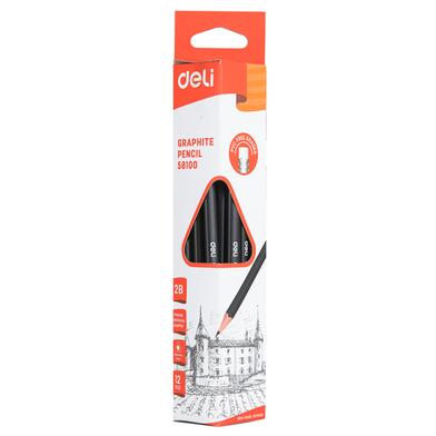 Deli Graphite Pencil 2B 12Pcs image