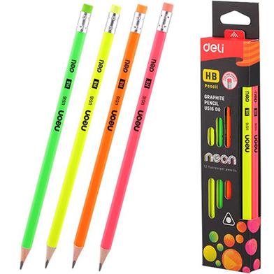 Deli Graphite Pencil Neon HB 12Pcs image