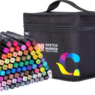 Deli Professional Art Marker Set Alcoholl Based Sketch Marker Pen For Drawing 80 Colors image