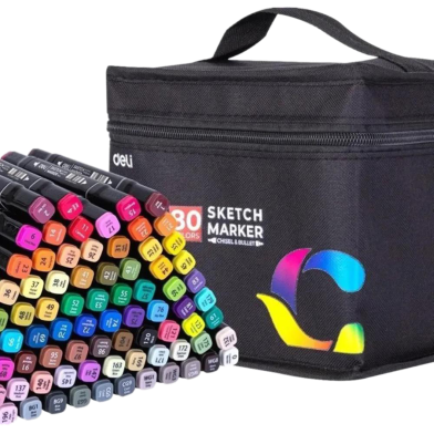 Deli Professional Art Marker Set Alcoholl Based Sketch Marker Pen For Drawing 80 Colors image