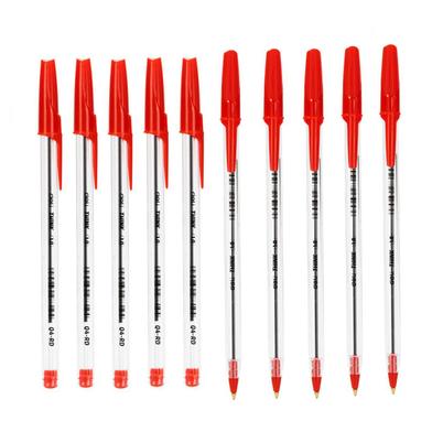 Deli Think Ball Point Pen 10 Pcs Red Ink image