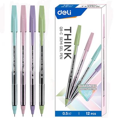 Deli Think Q8-C Semi 0.5mm Gel Pen 12pcs image