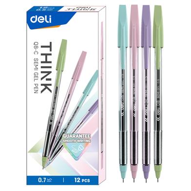 Deli Think Semi Gel Pen Black Ink 12 Pcs image