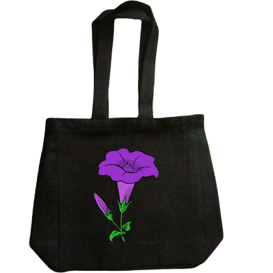 Denim Fabric Tote Bag With Zipper image