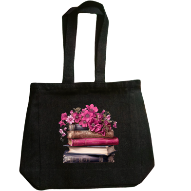Denim Fabric Tote Bag With Zipper image