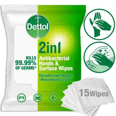 Dettol Antibacterial Wet Wipes 2 In 1 image