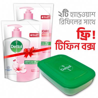 Dettol Handwash 170ml Refill Poly Skincare X 2 Free Tiffin Box image