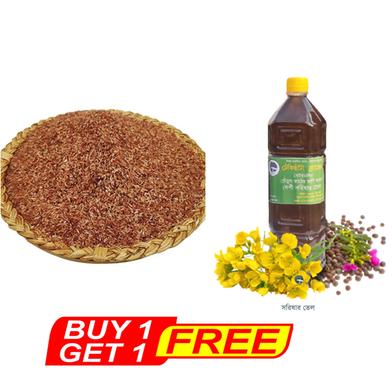DhekiChata Khilloin Rice - 10 Kg With 250 ml Mustard Oil FREE image