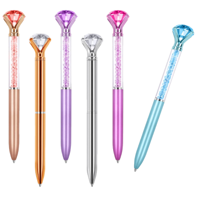 Diamond Pens with Crystal,Pens with Diamonds on Top, Diamond Pens Bulk including Black Ink Pen Refill, Diamond Top Pens for Office School Home image