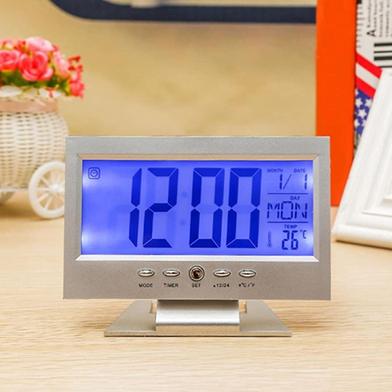 Digital Table Clock Voice Control LED Snooze Alarm Clock image