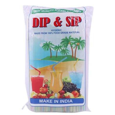 Dip and Sip Plastic Straws - 100pcs (Multicolor) image