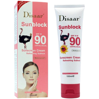 Disaar Sunscreen Cream Refreshing Sunblock SPF 90 plus plus Protection - 100ml image