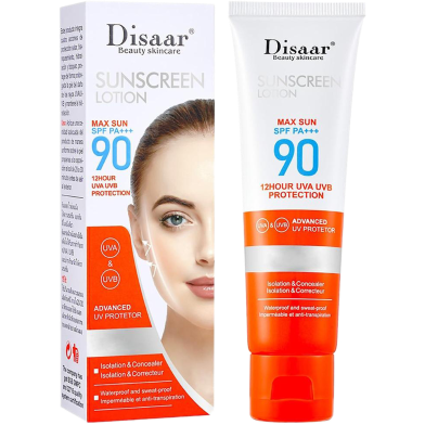 Disaar Sunscreen SPF 90 Long Lasting UV Protector Glowing Anti-aging Repair Skin Protective - 50ml image