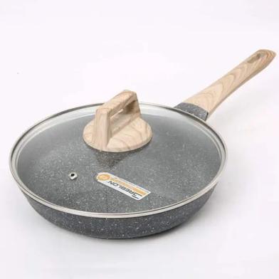 Disnie Marble Coating Non Stick Induction Button Granite Fry Pan with Lid image