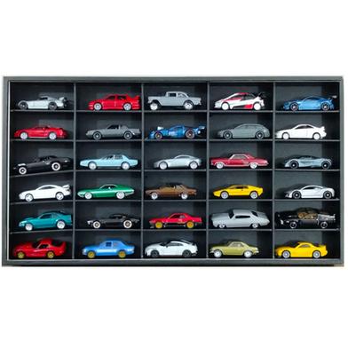 Display Case – 1:64 Diecast Wooden Acrylic 30 Compartment- black image