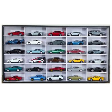 Display Case – 1:64 Diecast Wooden Acrylic 30 Compartment- white image