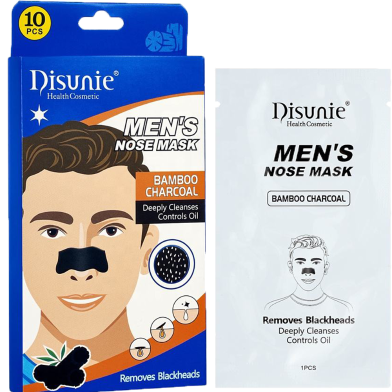 Disunie Men's Deep Cleansing Bamboo Charcoal Blackhead Nose Pore 10 Pcs image