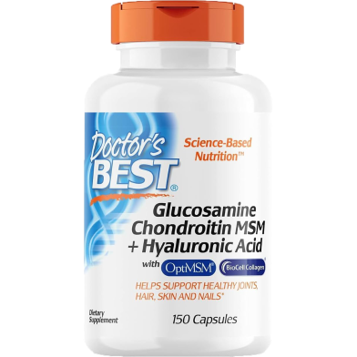 Doctor's Best Glucosamine Chondroitin MSM Hyaluronic Acid - 150 Veggie Capsules image