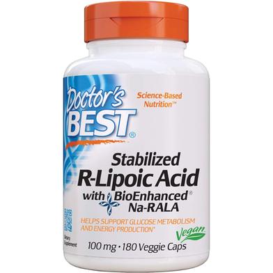 Doctor’s Best Stabilized R-Lipoic Acid with BioEnhanced Na-RALA 100 mg – 180 VegCaps image