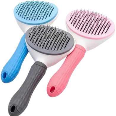 Dog and Cat Round Shape Premium Automatic Grooming Brush Large Non Brand Rokomari