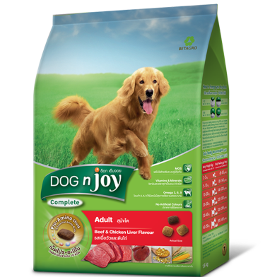Dog n Joy Complete Adult Dog Food Beef and Chicken Liver Flavour 3 kg image