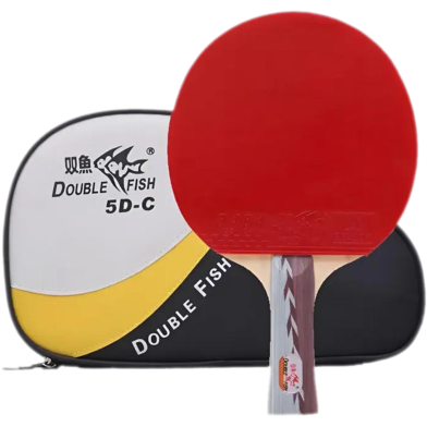 Double Fish Table Tennis Bat Red image