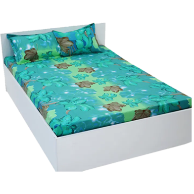 Double King Size Bed Sheet Set With Matching Two Pillow Covers image