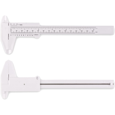 Double Scale Plastic Slide Vernier Caliper 0-150mm– White Color image