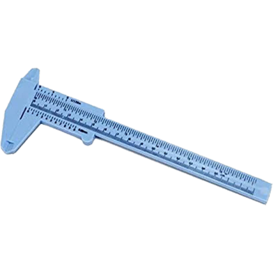 Double Scale Plastic Slide Vernier Caliper 0-150mm– Blue Color image