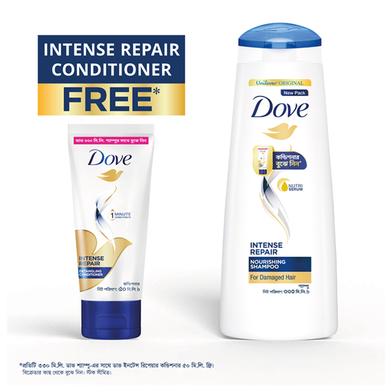 Dove Shampoo Intense Repair 330ml with Conditioner FREE image