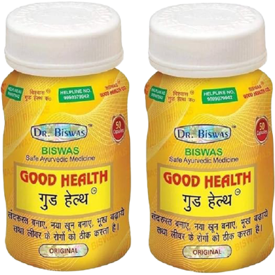 Dr Biswas Ayurvedic Good Health 50 Capsules Each Pack (2 pack) image