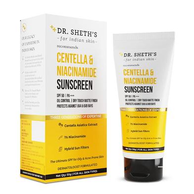 Dr. Sheth's Centella and Niacinamide Sunscreen SPF 50 PA plus plus plus - 50g image