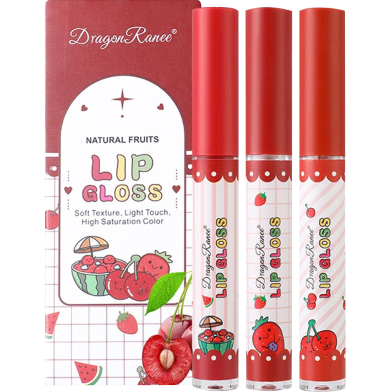 Dragon Ranee Fruit Lip Gloss Moisturizing Matte Lipstick-SET A image