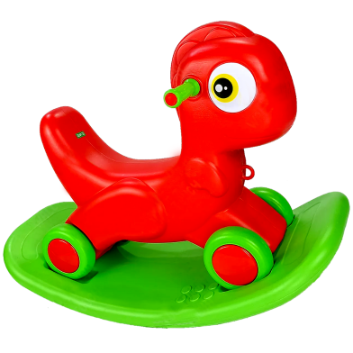 Dragon Rider Rocker Kids Indoor Outdoor Ride On Swing Convertible Baby Car, 2 in 1, For 2-5 Years Kids. (dragon_rocker_987154) Red image