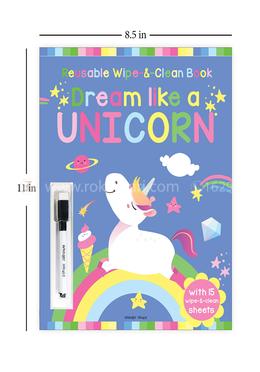 Dream Like A Unicorn Reusable Wipe And Clean Activity Book image