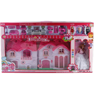 Dream Room Doll House with Dolls and Furniture 2 Story Pretend Play House -125084610 image