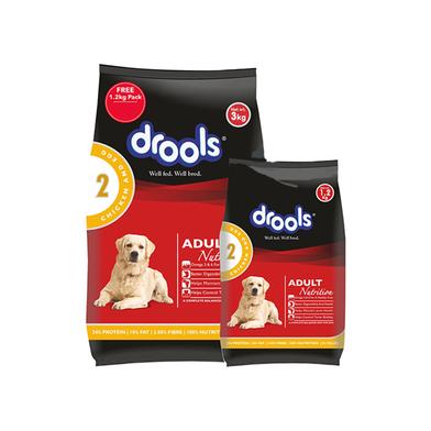 Drools Adult Dry Dog Food Chicken And Egg 3kg 700g Pack Free image