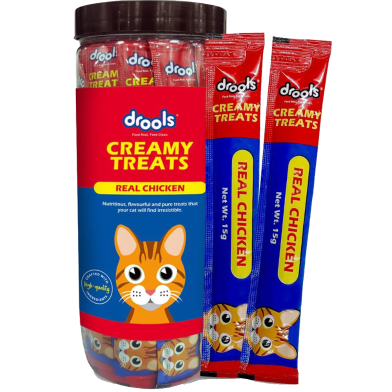 Drools Cat Creamy Treats Real Chicken (15 gm x 25) Pack image