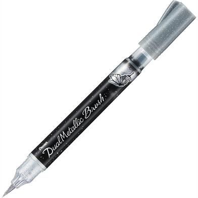 Pentel Dual Metallic Brush Pen - Silver image