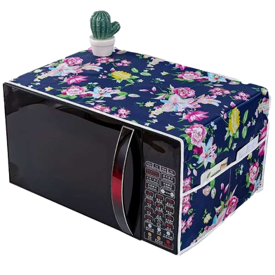 Dustproof Oven Cover – Beautiful Multicolor Printed Microwave Dust Protector- Multicolor image