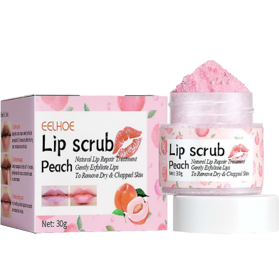 EELHOE Pink Lips Scrub Exfoliator Dead Skin Removal Lightening Fade Lip Lines Anti Dryness Moisturizing Lip Care - 30g image