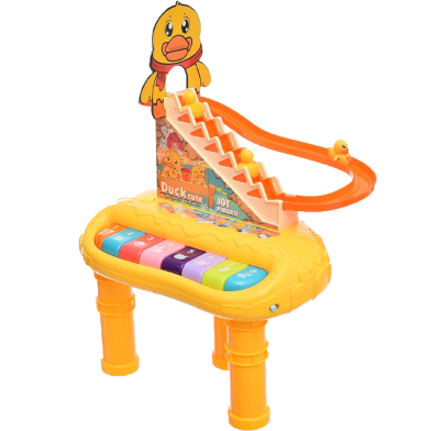 Early Education Duck Cute 2 in1 Multifunction piano and Duck Slide Toy image