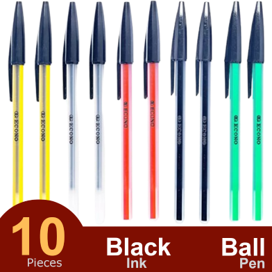 Econo Ball Pen Black Ink - 10 Pcs image