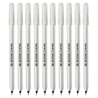 Econo Trendy Ball Pen Black Ink - 10 Pcs image