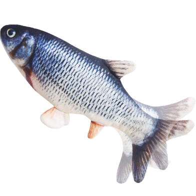 Electric Moving Fish Cat Toy Realistic Plush Simulation Electric Wagging Fish Cat Toy Catnip Kicker Toys Funny Interactive Pets Pillow Chew Bite Kick Supplies for Cat Kitten Kitty (Carp) image