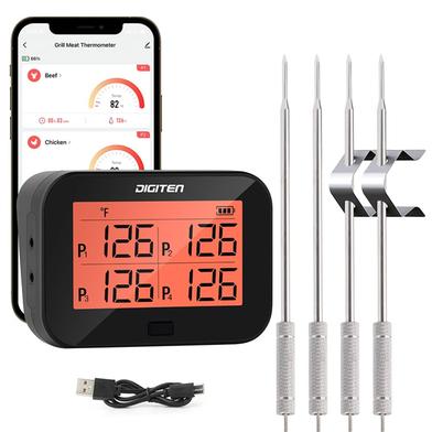 Electronic Digital Bbq Thermometer -50 To 300'C Instant Read Oven Thermometer Tools Probe Household Thermometer With Long Probe - Thermometer image