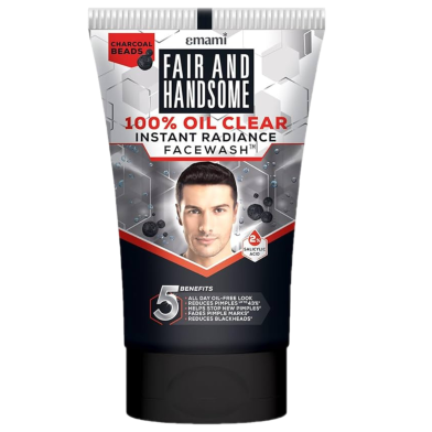 Emami Fair And Handsome 100 Percent Oil Clear Instant Radiance Face Wash 100 gm image