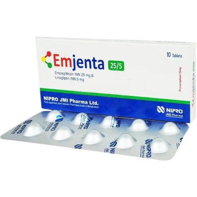 Emjenta 25 mg Plus 5 mg Tablet 10's Strip image